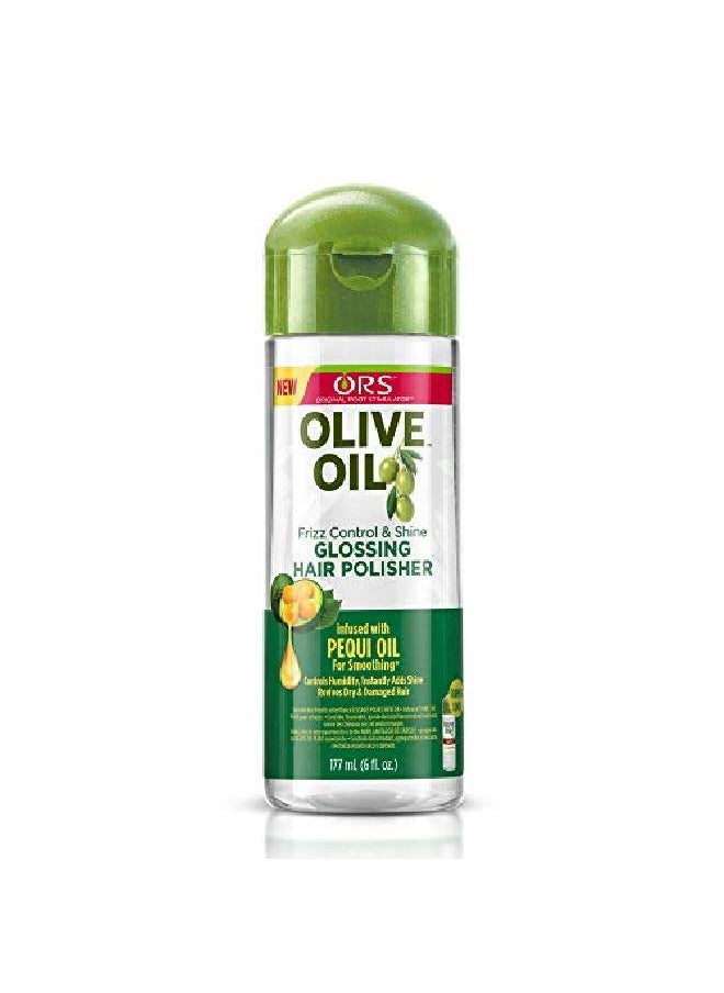 ORS Olive Oil Style & Shine Frizz Control & Shine Glossing Hair Polisher infused with Pequi Oil for Smoothing (6.0 oz).  - Image 1