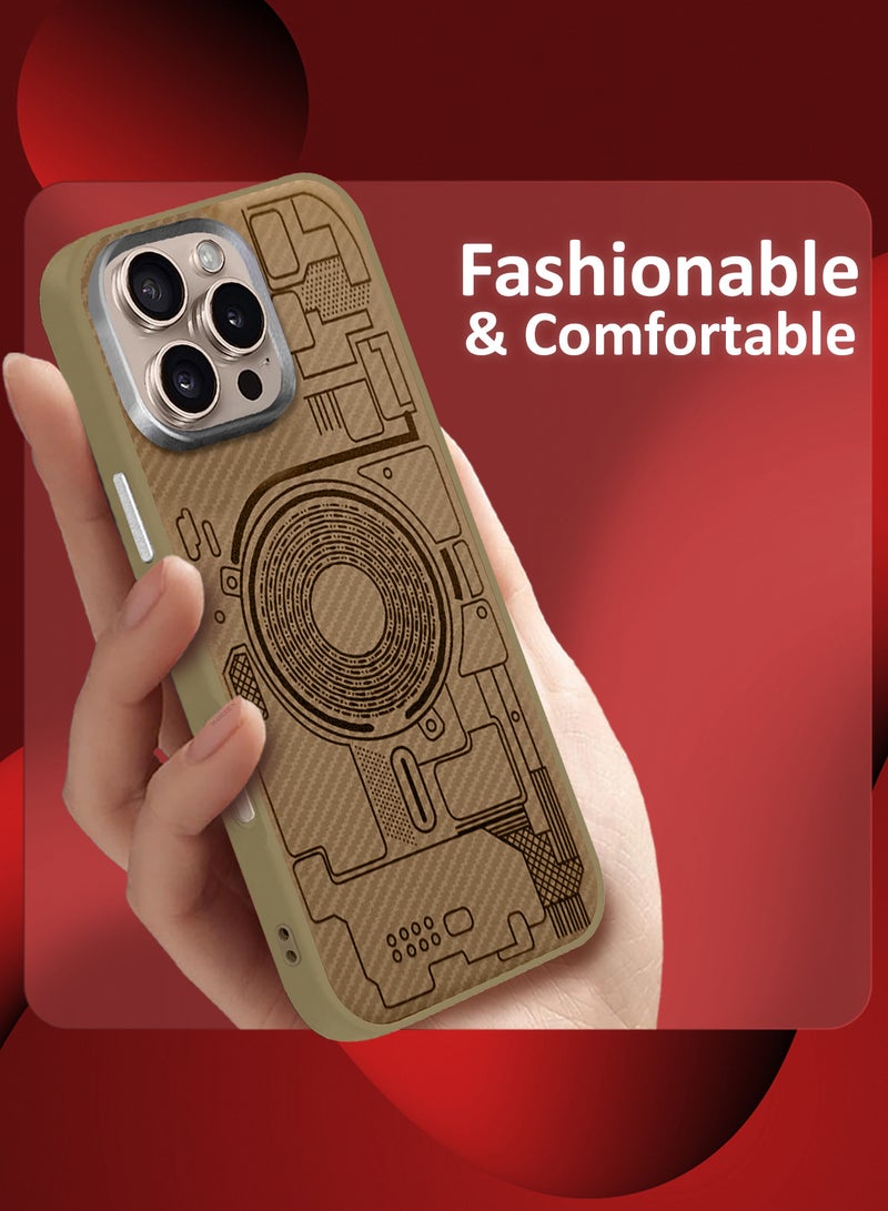 CATANES Protective Case Cover Shockproof Back Cover with Screen Protectors for Apple iPhone 16 Pro Max - Brown - Image 3