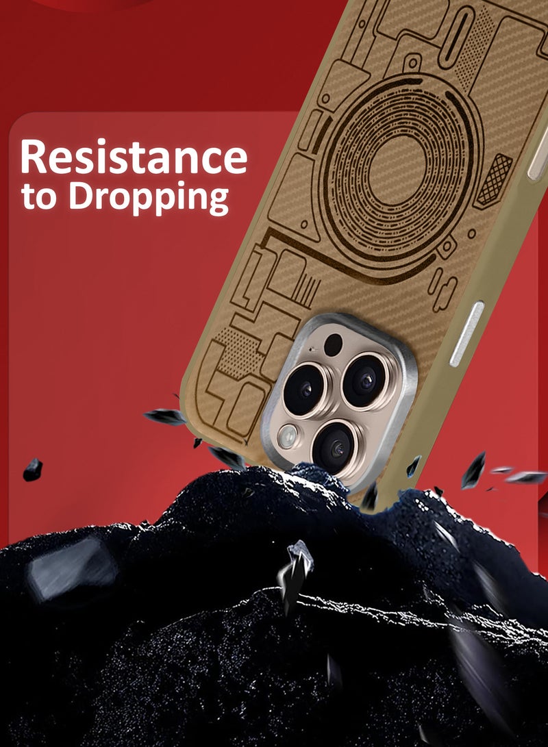 CATANES Protective Case Cover Shockproof Back Cover with Screen Protectors for Apple iPhone 16 Pro Max - Brown - Image 2