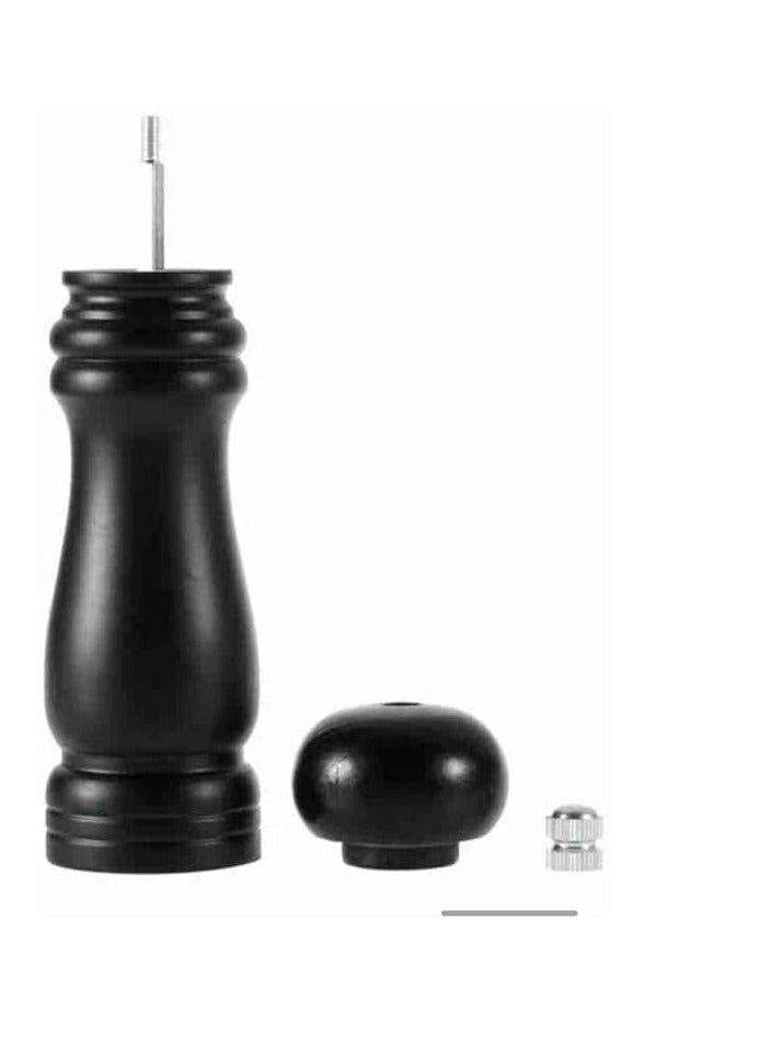 A traditional refillable salt or pepper grinder with an adjustable mechanism, featuring a classic black pepper mill design. Perfect for adding freshly ground seasoning to your meals with ease and style. - Image 4