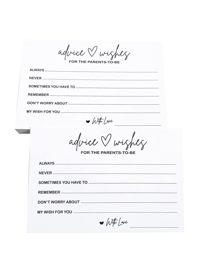 RXBC2011 Advice and Wishes Cards for the parents to be Babyl Shower Games Card Advice card for new Mommy and Daddy Pack of 50 type2 - Image 1