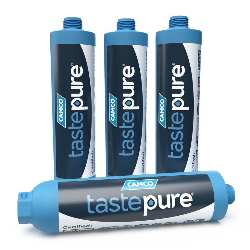 Camco Tastepure Camper/RV Water Filter - Inline Water Filter Reduces Bad Taste, Odor, Chlorine & Sediment - Ideal for RVs, Campers, Travel Trailers, Boats - Made in the USA - 4-Pack (40042) - Image 3