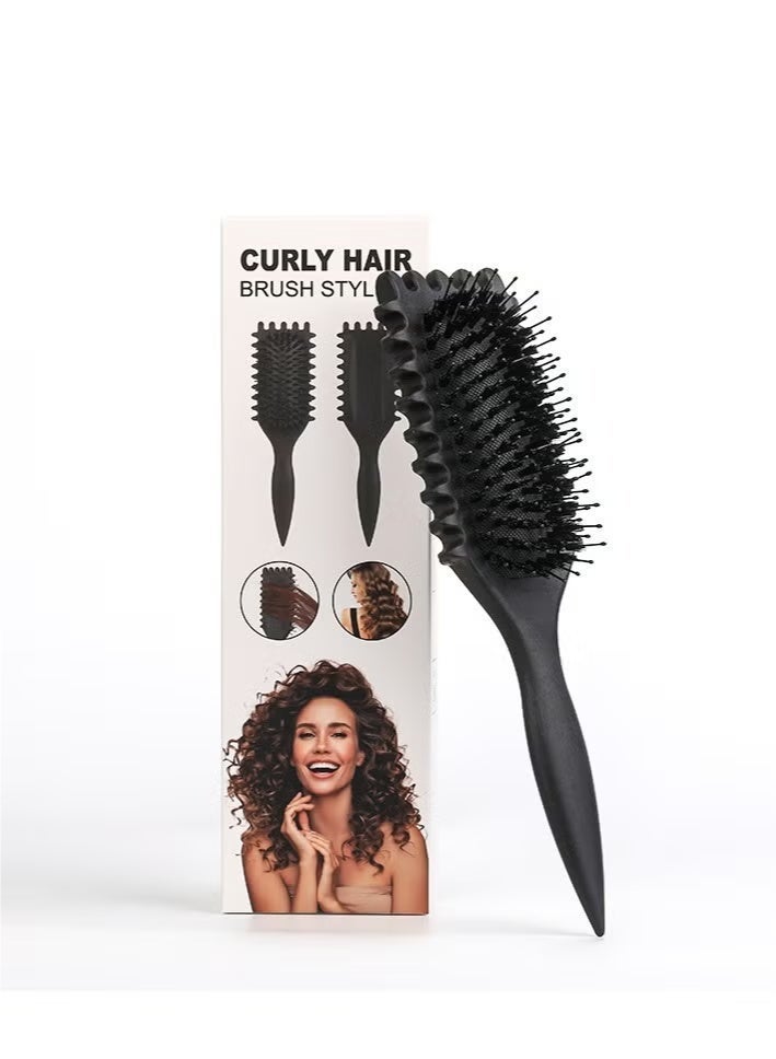 Gecomo 2025 Newest Bounce Curl Brush, Bounce Curl Defining Brush, Curl Defining Brush, Hair Brush Styling Brush, Shaping and Defining Curls for Women and Girls (Color: Black) - Image 1