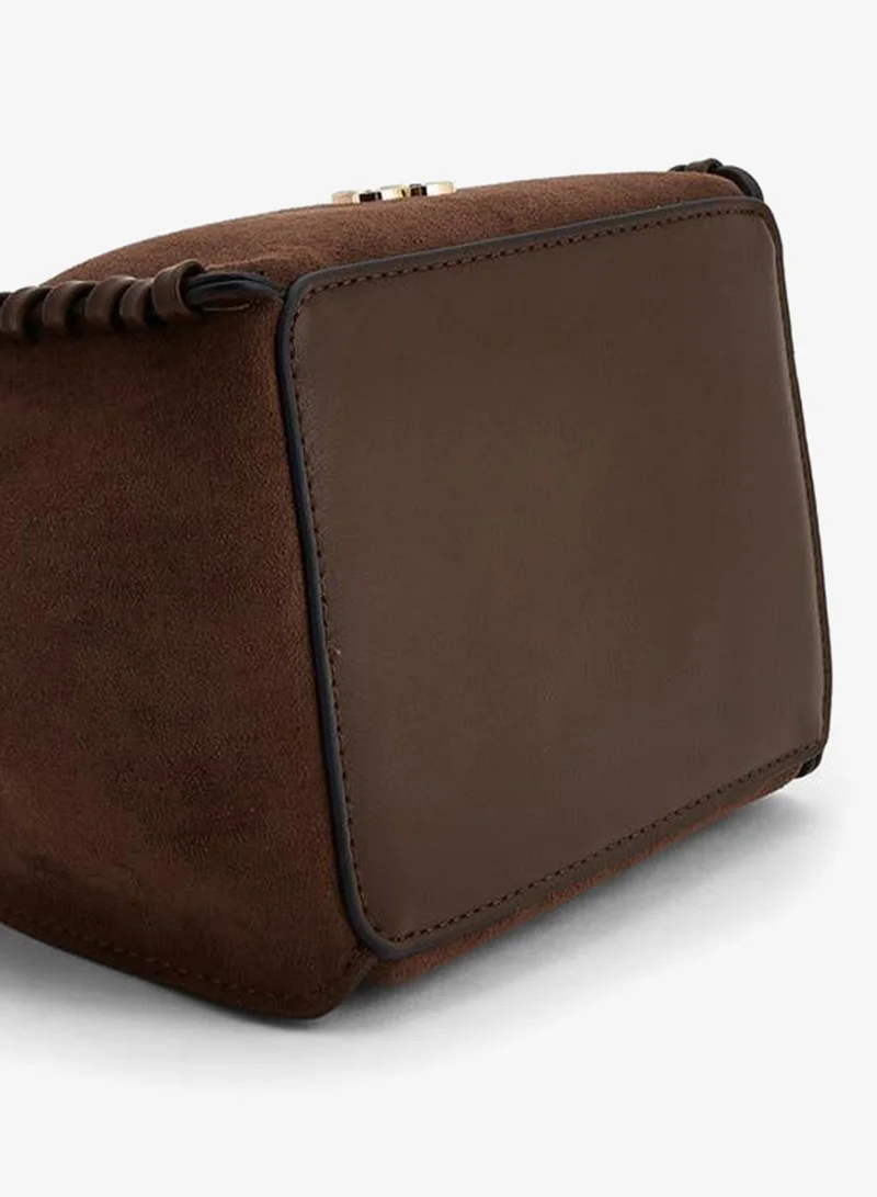 Celeste BROWN Suede Bucket Bag With Detachable Strap for Women | Best Price UAE