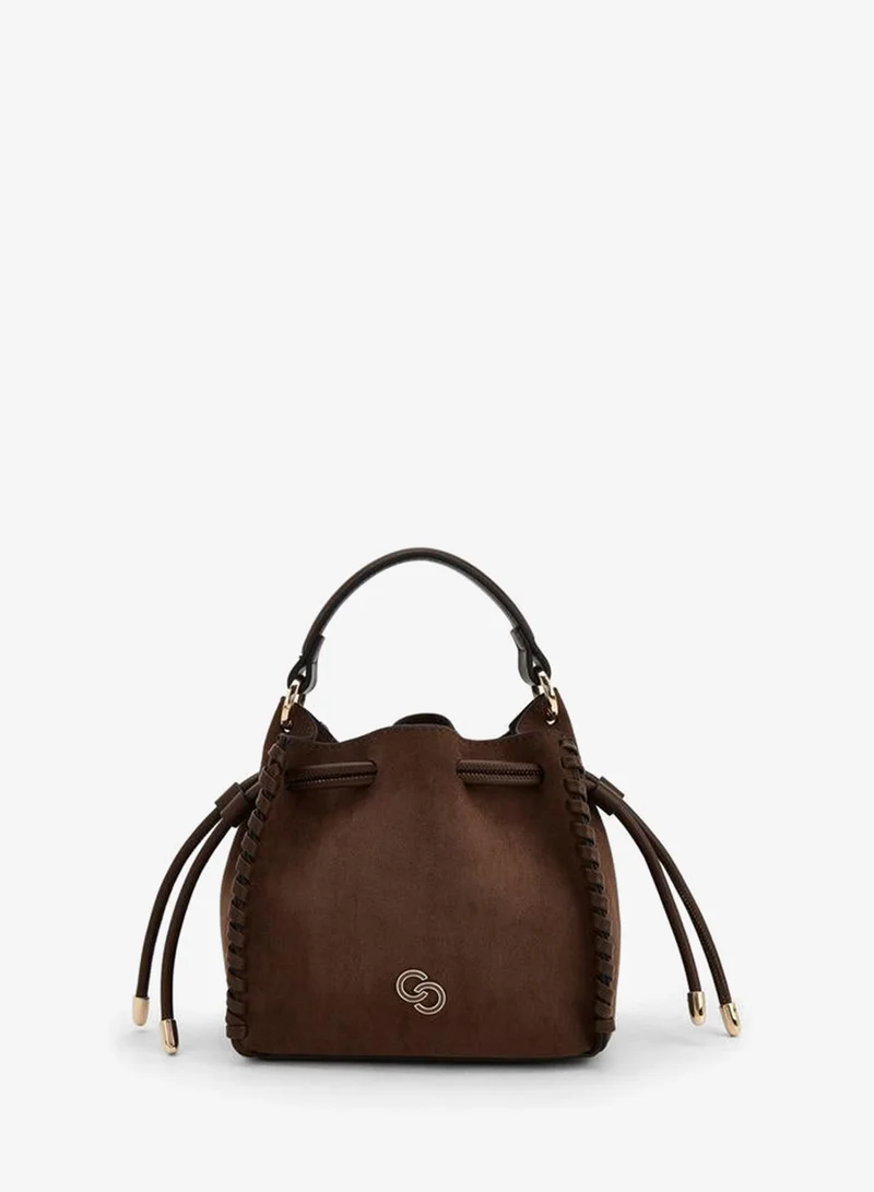 Suede Bucket Bag With Detachable Strap
