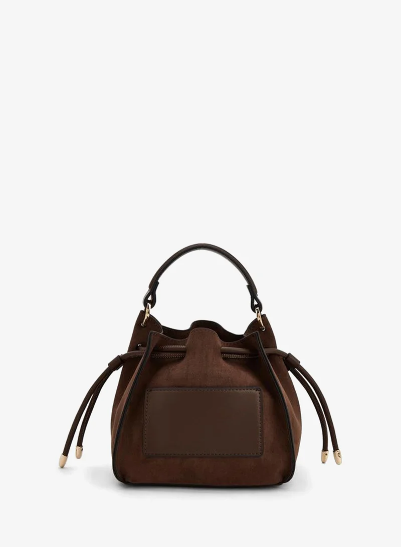 Celeste BROWN Suede Bucket Bag With Detachable Strap for Women | Best Price UAE