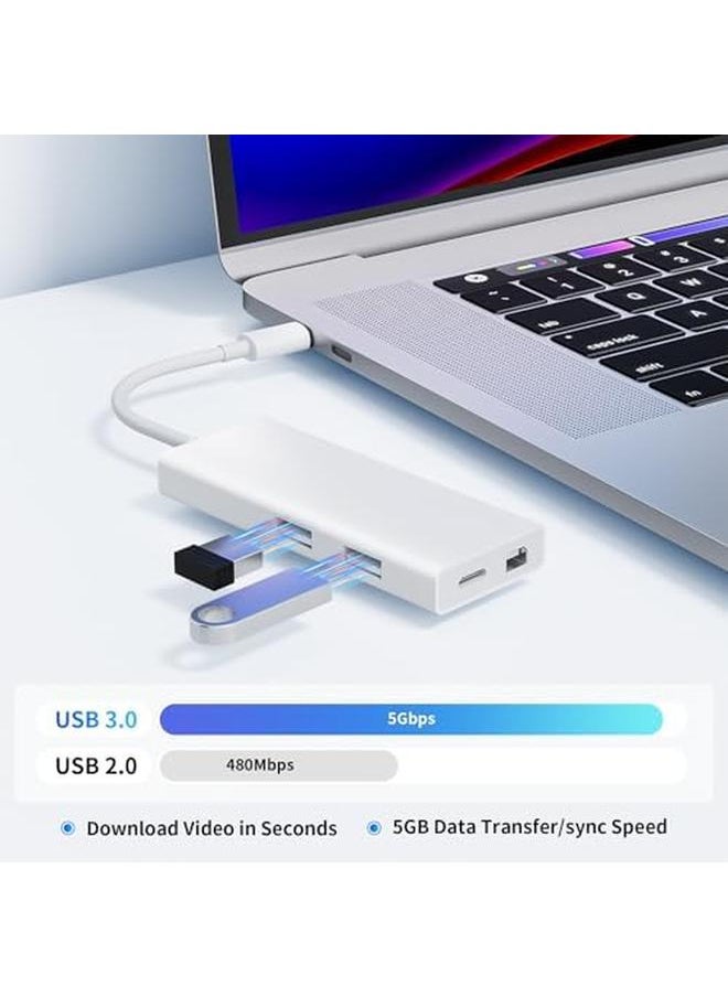erorex - Usb C To Mini Displayport Adapter 4K 60Hz Usb Type C Thunderbolt 3 4 To Mdp Mini Dp Cable With Pd 65W Charging Port And 2 Usb 3.0 Port Ideal For Macbook Pro Air Imac Mac Mini - Image 1