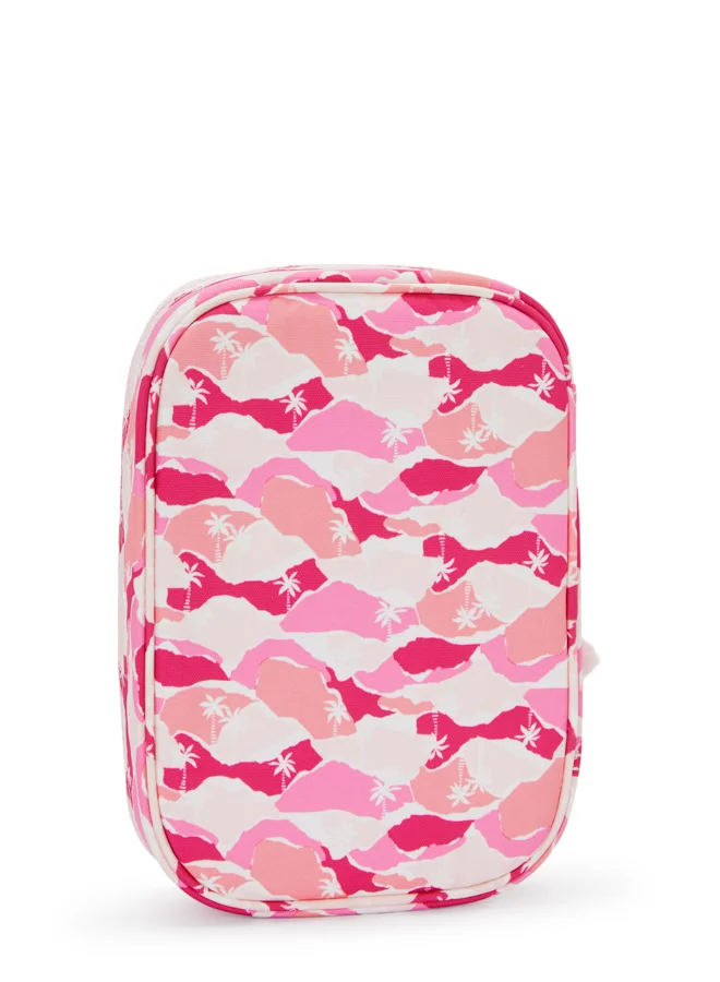 كيبلينغ حافظة أقلام وردية كبيرة بنمط سعف النخيل لـ  قلم