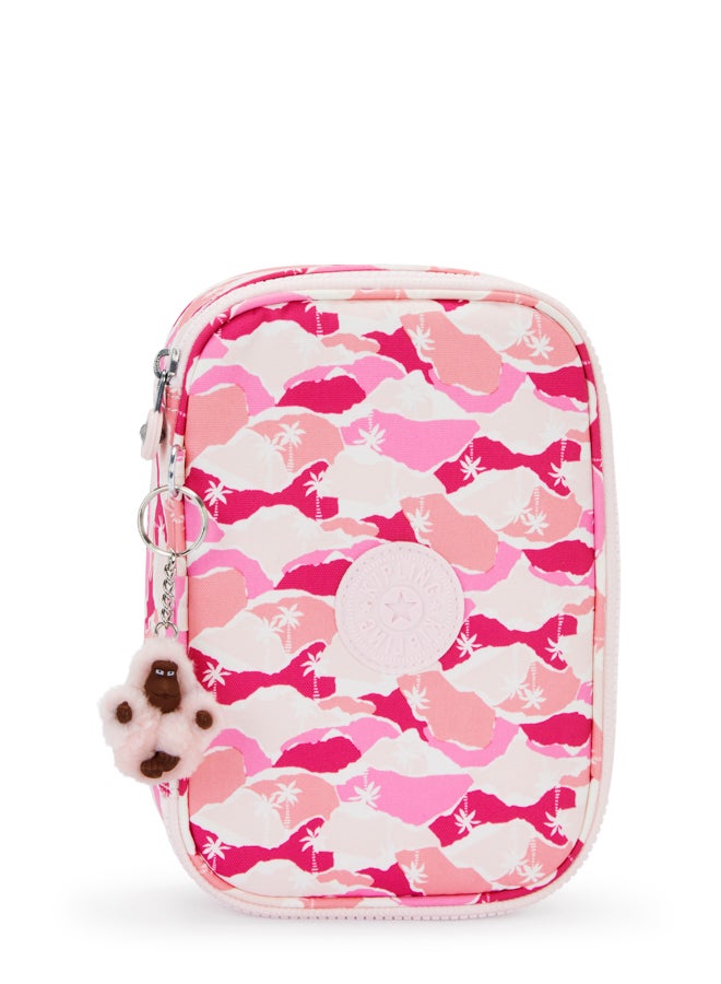 kipling 100 Pens Pink Palm Large Pencase I6002-1Bv - Image 4