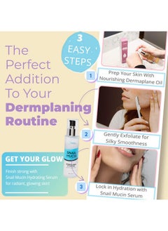 Jasclair Snail Mucin Hydrating Serum for Post-Dermaplaning - Korean Beauty Skincare to Soothe, Hydrate & Renew Skin After Face Razors & Dermaplaning Tools - Ideal For Dermplane and Daily Routine  - Image 2