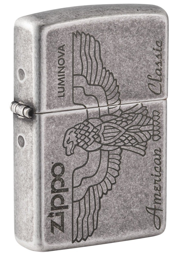 Zippo Mp223394 121Fb Zippo American Classic Antique Silver Windproof Lighter - Image 1