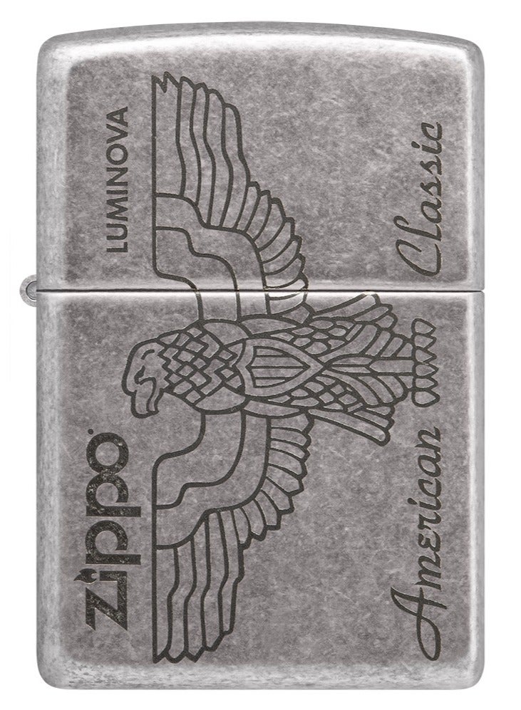 Zippo Mp223394 121Fb Zippo American Classic Antique Silver Windproof Lighter - Image 2