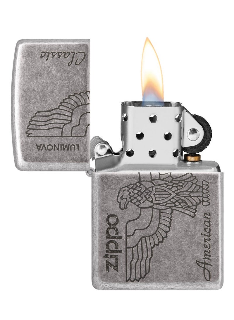 Zippo Mp223394 121Fb Zippo American Classic Antique Silver Windproof Lighter - Image 3