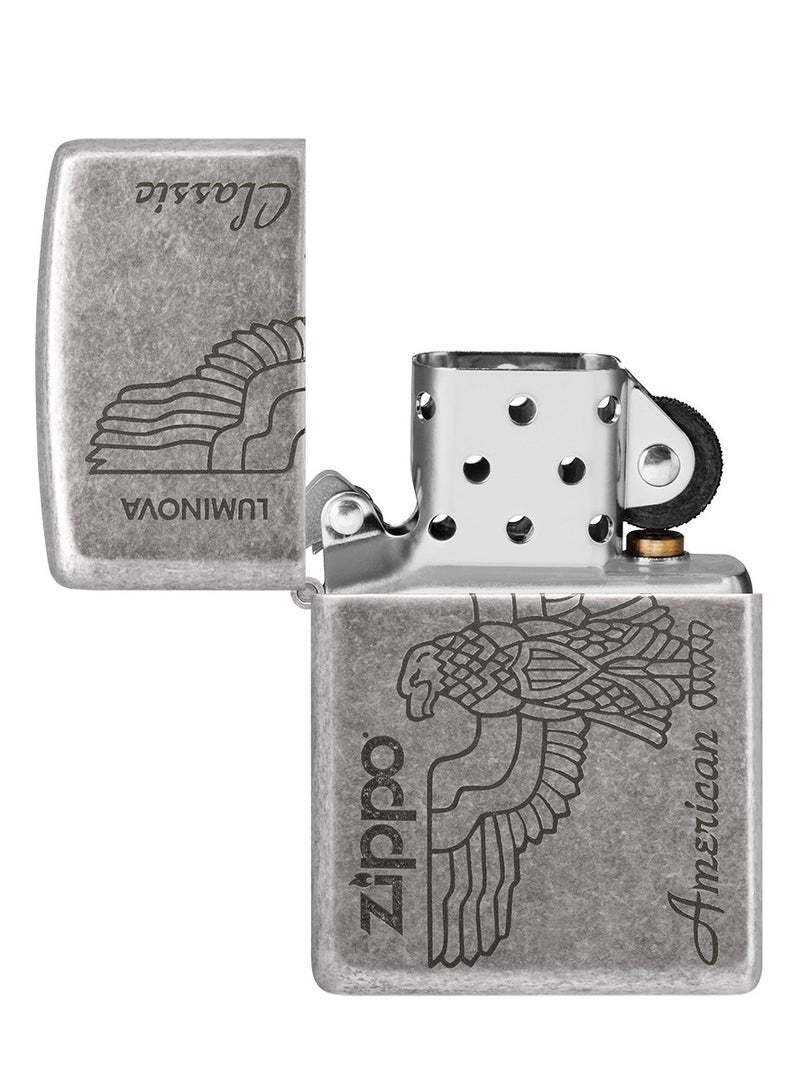Zippo Mp223394 121Fb Zippo American Classic Antique Silver Windproof Lighter - Image 4