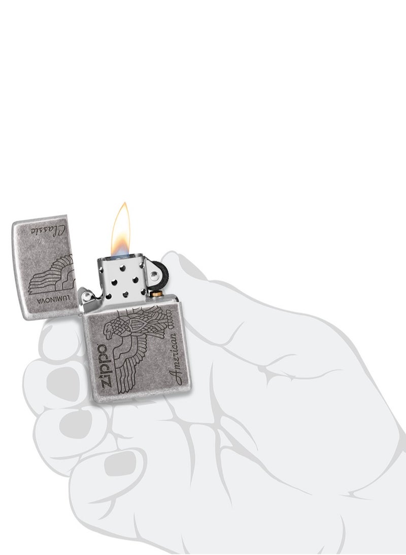 Zippo Mp223394 121Fb Zippo American Classic Antique Silver Windproof Lighter - Image 5