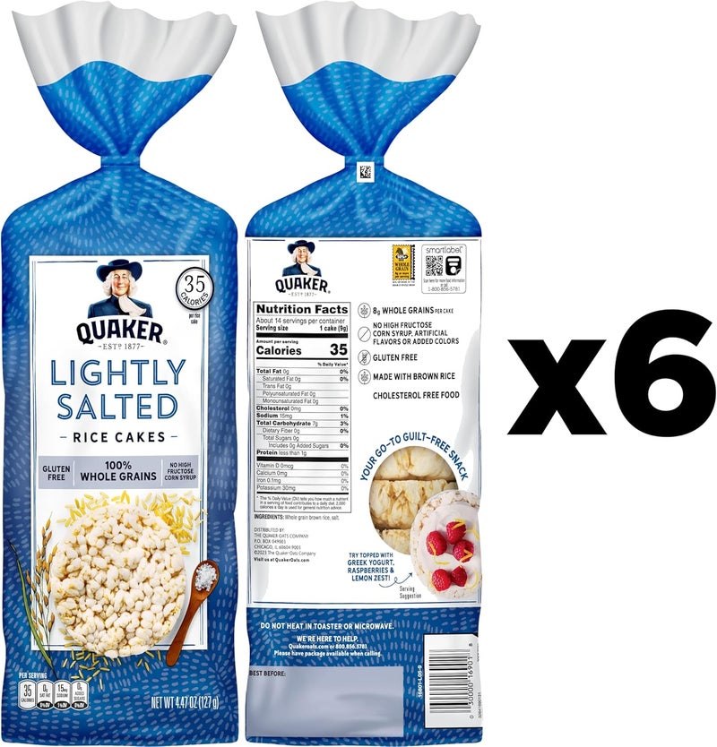 Quaker كعكات الأرز الكبيرة من كويكر، مملحة قليلاً - عبوة من 6 - Image 4