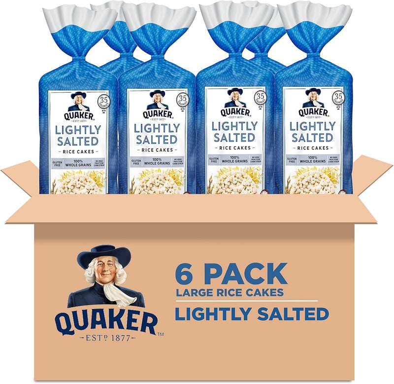 Quaker كعكات الأرز الكبيرة من كويكر، مملحة قليلاً - عبوة من 6 - Image 1