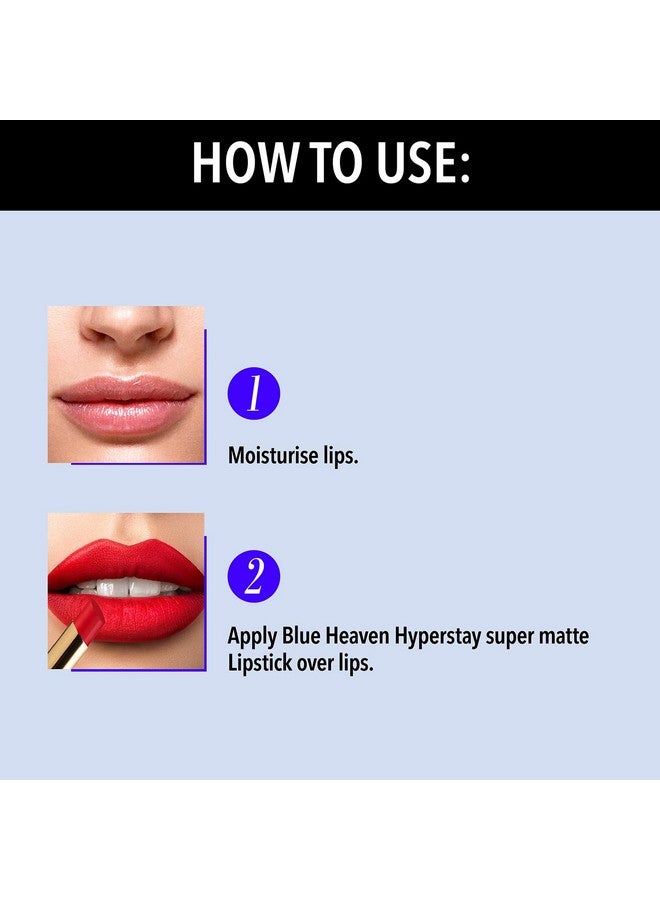 بلو هيفن أحمر شفاه بلو هيفن هايبر ستاي سوبر مات، تركيبة مرطبة بلمسة نهائية غير لامعة، أحمر شفاه يدوم طويلاً ومقاوم للتلف للنساء، كوكيز شيب - 715، 2.2 جم - Image 4