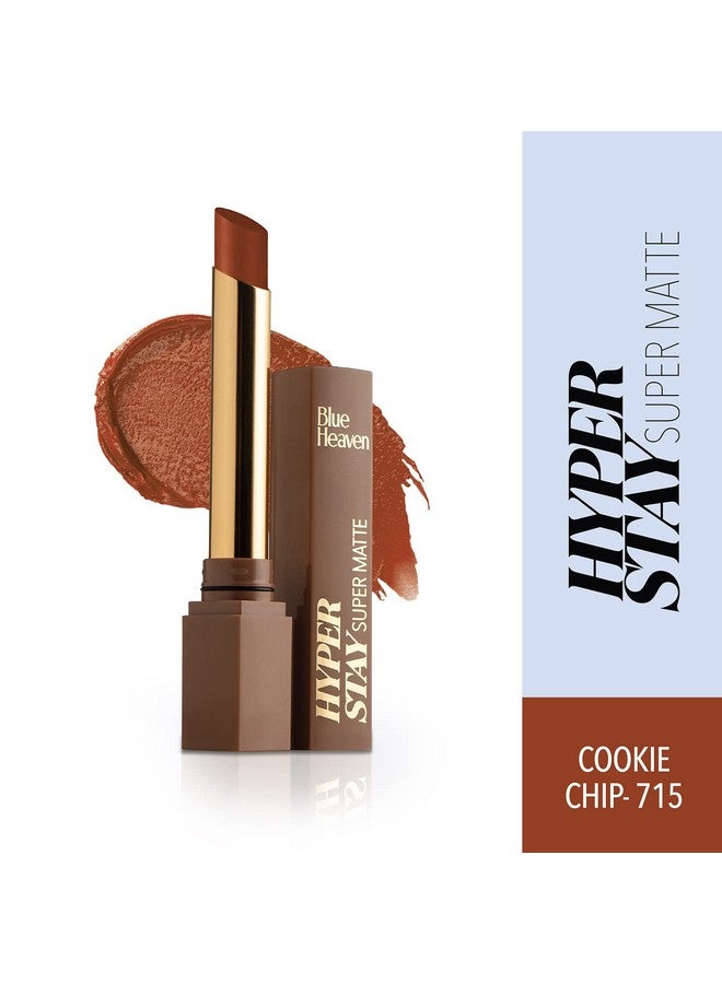 بلو هيفن أحمر شفاه بلو هيفن هايبر ستاي سوبر مات، تركيبة مرطبة بلمسة نهائية غير لامعة، أحمر شفاه يدوم طويلاً ومقاوم للتلف للنساء، كوكيز شيب - 715، 2.2 جم - Image 2