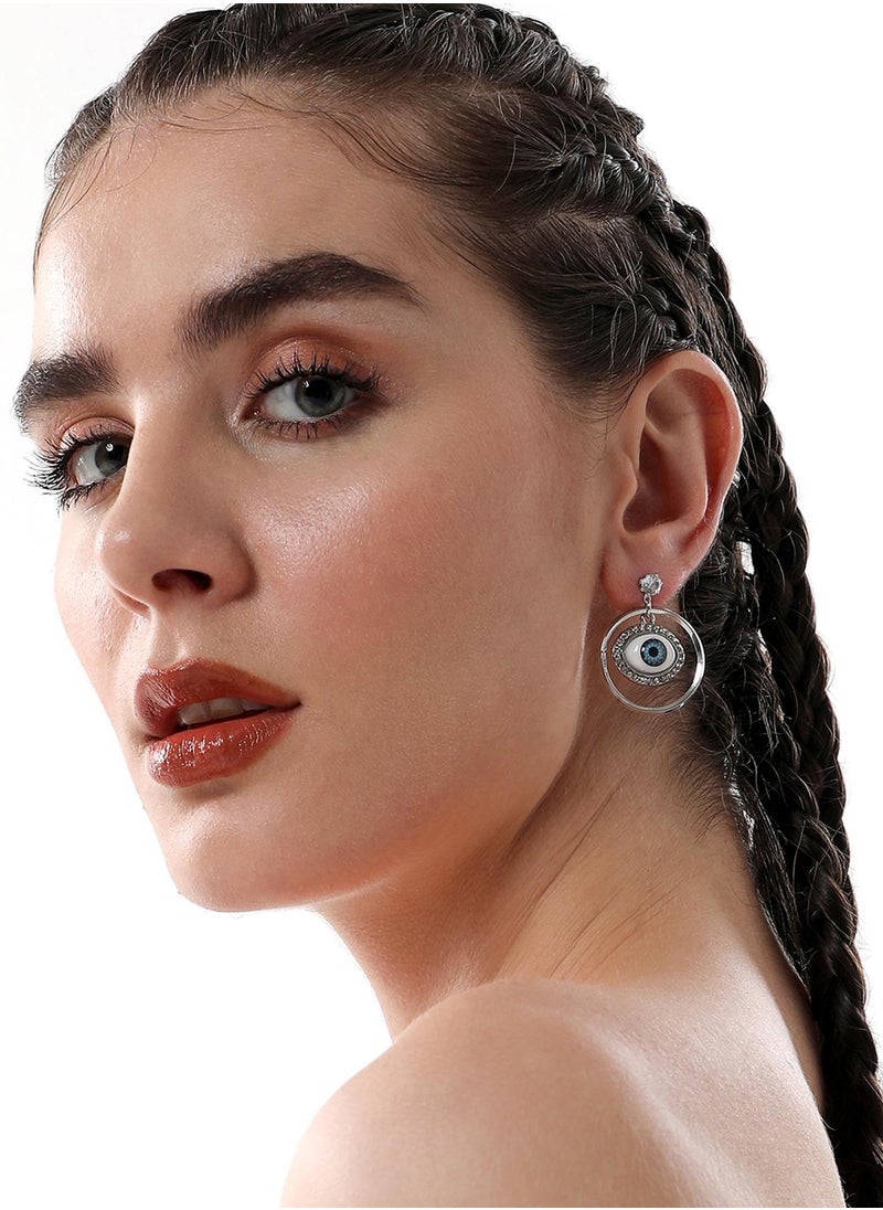 SOHI Artificial Stones Studded Contemporary Stud Earrings  - Image 4