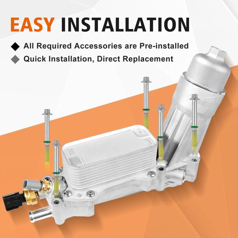 Oil Cooler Kit: Full 7075 Aluminum Construction - Enhanced Engine Protection Direct Fit Oil Filter Housing Assembly for 2012-2016 Jeep Dodge Chrysler 3.6L V6 Engines - Image 5
