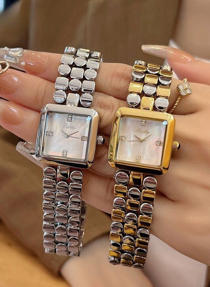 Scotties New Bracelet Watch Women's Square Beimu Face High Beauty Women's Watch Steel Belt Watch  - Image 2