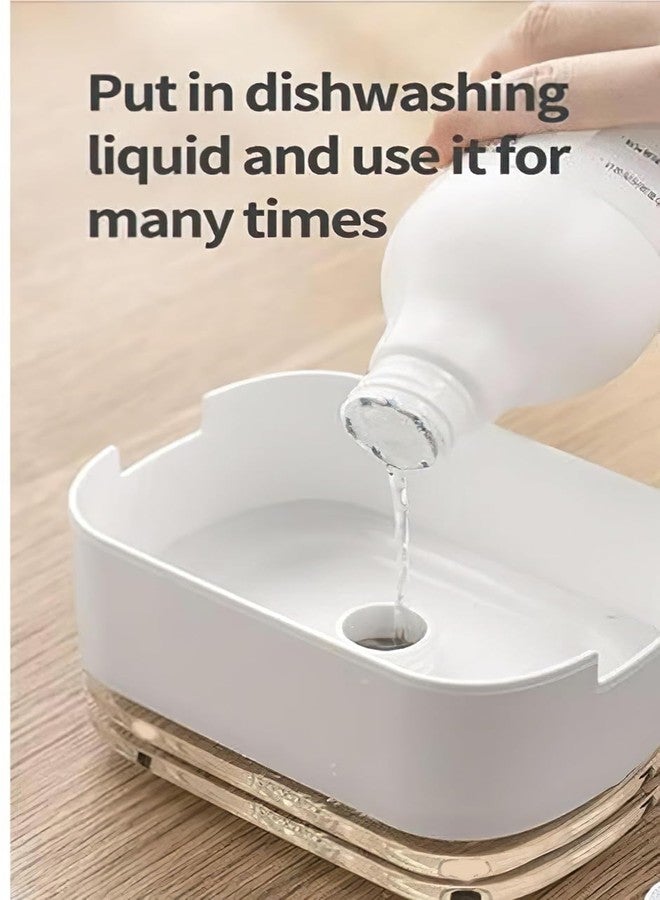 RANIC Plastic 2 in 1 Soap Dispenser for Kitchen with Sponge Holder 400 Ml,Hollow Design,Durable&Smooth Body Sink Dish Washing Soap Dispenser Set Sponge Holder Kitchen Sink Accessories Items (Multi) - Image 3