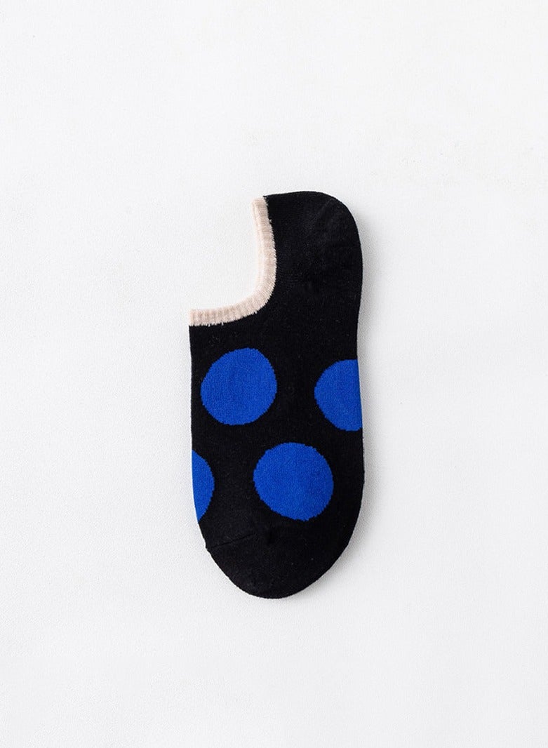 1 Pair Cute Polka dots Ankle Socks Simple Circles Casual Cotton Low Cut socks Fashion Knitted Crew Socks for Girl Women - Image 1
