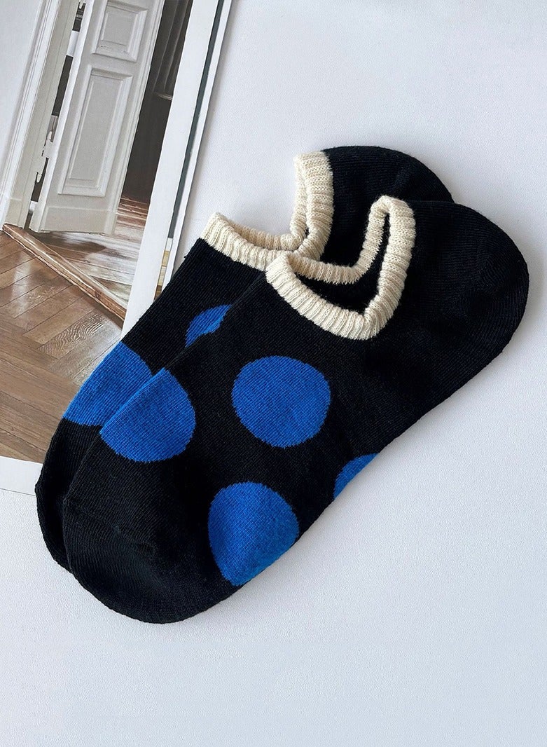 1 Pair Cute Polka dots Ankle Socks Simple Circles Casual Cotton Low Cut socks Fashion Knitted Crew Socks for Girl Women - Image 2