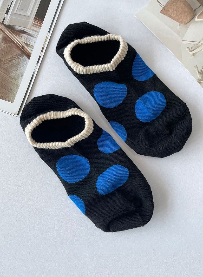 1 Pair Cute Polka dots Ankle Socks Simple Circles Casual Cotton Low Cut socks Fashion Knitted Crew Socks for Girl Women - Image 3