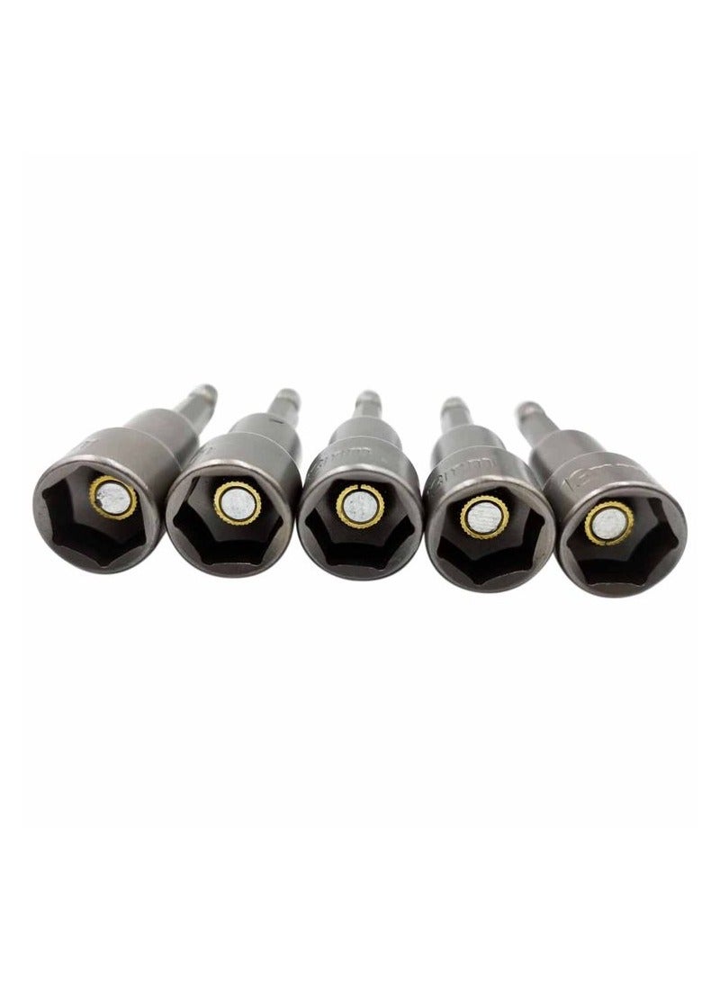 Senbang 13mm Drill Nut Socket, Magnetic Nut Socket For Drill, Strong Magnetic - Chromium-vanadium (CRV) 5 Pcs Set - Image 4