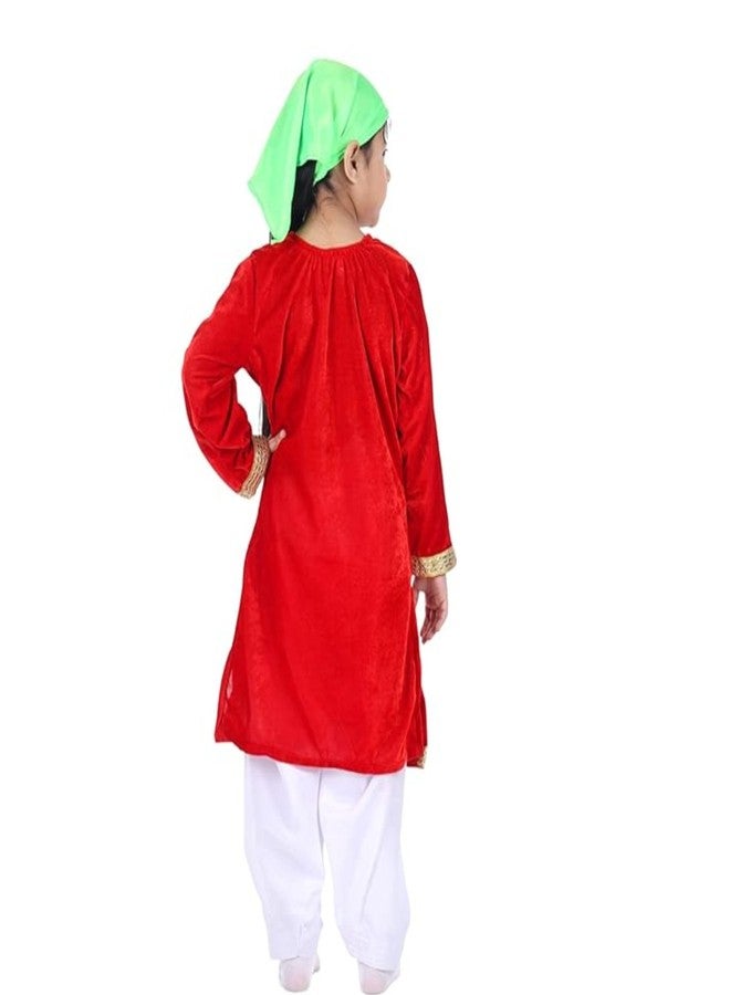 DESI ANDAAZ Kashmiri Girl Dress For Kids Set of 3(Suit,Salwar & Scarf) Indian State & Folk dance Fancy Dress Costume for Kids & Adults - Image 4