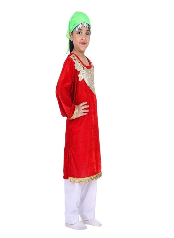 DESI ANDAAZ Kashmiri Girl Dress For Kids Set of 3(Suit,Salwar & Scarf) Indian State & Folk dance Fancy Dress Costume for Kids & Adults - Image 3