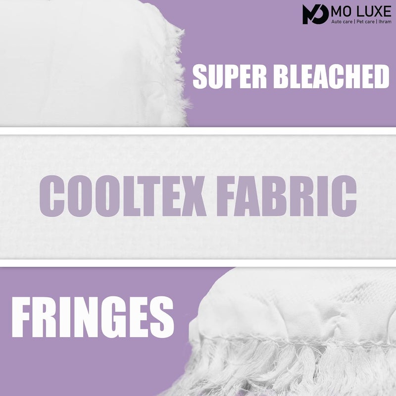 MO LUXE Store Pure White 100% Cotton Soft Ihram for Men | 2 Pieces | for Umrah and Hajj | Ehram Ahram - Image 5