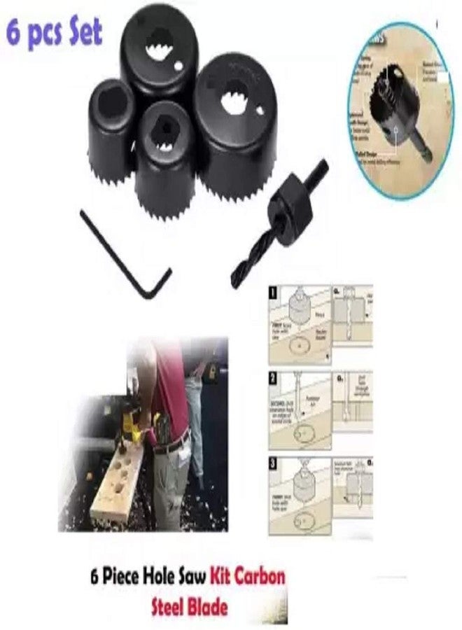 Inditrust 6pcs Holesaw Set Drill Bit Rotary Bit Set For Wood Working (6 Bits) - Image 2