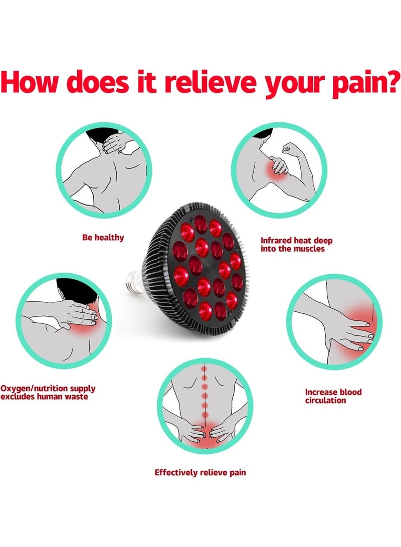 KASTWAVE Red Light Therapy Lamp, 660nm and 850nm Near-Infrared Combo Wavelength,  Infrared Light Therapy Lamp Device for Skin Care and Relaxation (Only Bulb) - Image 3