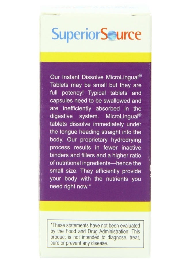 Superior Source No Shot Vitamin B-12 Cyanocobalamin 1000 mcg, B-6, Folic Acid & Vitamin D-3 1000 IU - Supports Energy, Brain, Heart, & Bone Health - 100 Sublingual Dissolving Tablets  - Image 2