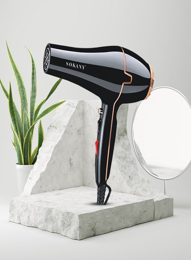 sokany SK-8808 Hot And Cool Hair Dryer 2600  Watt - Black - Image 2