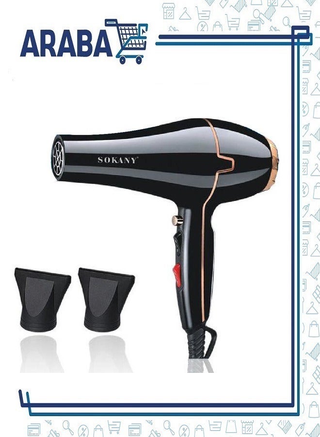sokany SK-8808 Hot And Cool Hair Dryer 2600  Watt - Black - Image 4