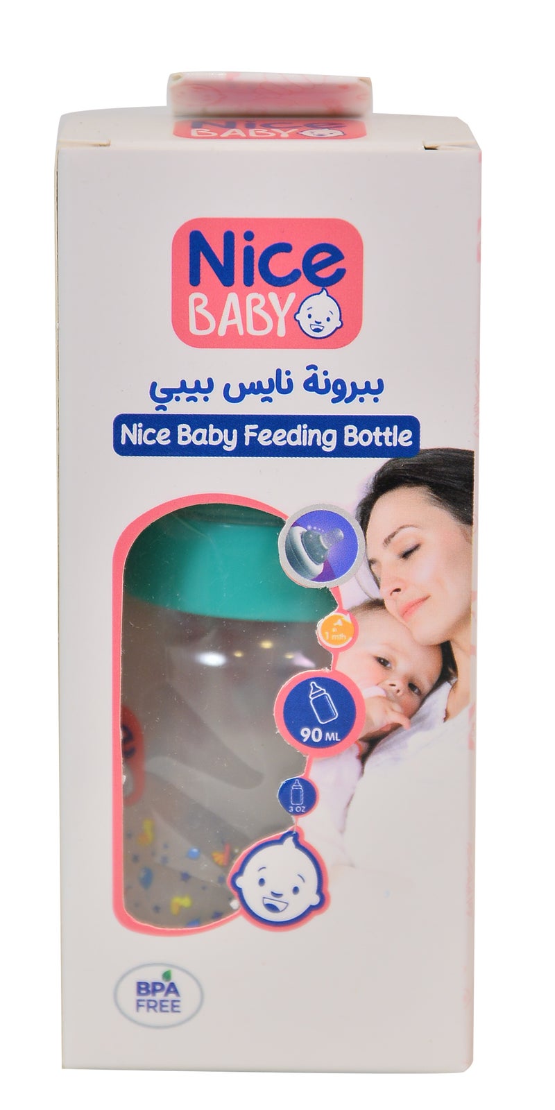نايس بيبي ببرونة نايس بيبى بدون يد 90 ml - اخضر- متعددة الاشكال - Image 2
