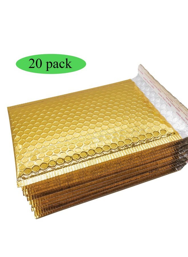 HOSL 20 Pack Metallic Padded Bubble Mailers 6.25"(W) x 9.25"(L) (Inner) Golden - Image 2
