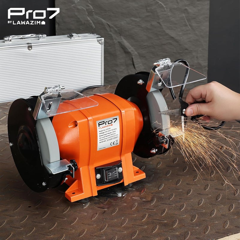 Pro7 Table Grinding Machine 6 Inch-Versatile Bench Grinder for Metalworking and Woodworking Projects-Precision Grinding Durable Construction Safety Features Easy to Use| Workshop Grinding Tool - Image 5
