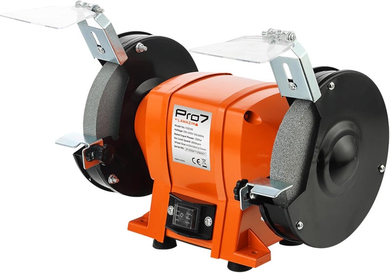 Pro7 Table Grinding Machine 6 Inch-Versatile Bench Grinder for Metalworking and Woodworking Projects-Precision Grinding Durable Construction Safety Features Easy to Use| Workshop Grinding Tool - Image 1