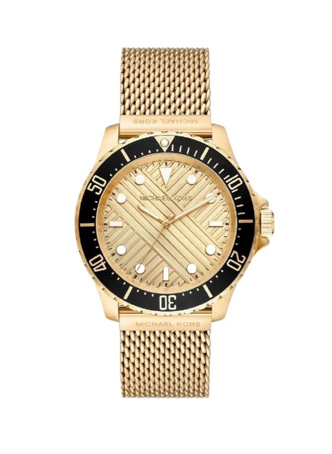 MK Everest Chronograph Gold Dial Gold Mesh Strap Watch For Men - 9083 - Image 1