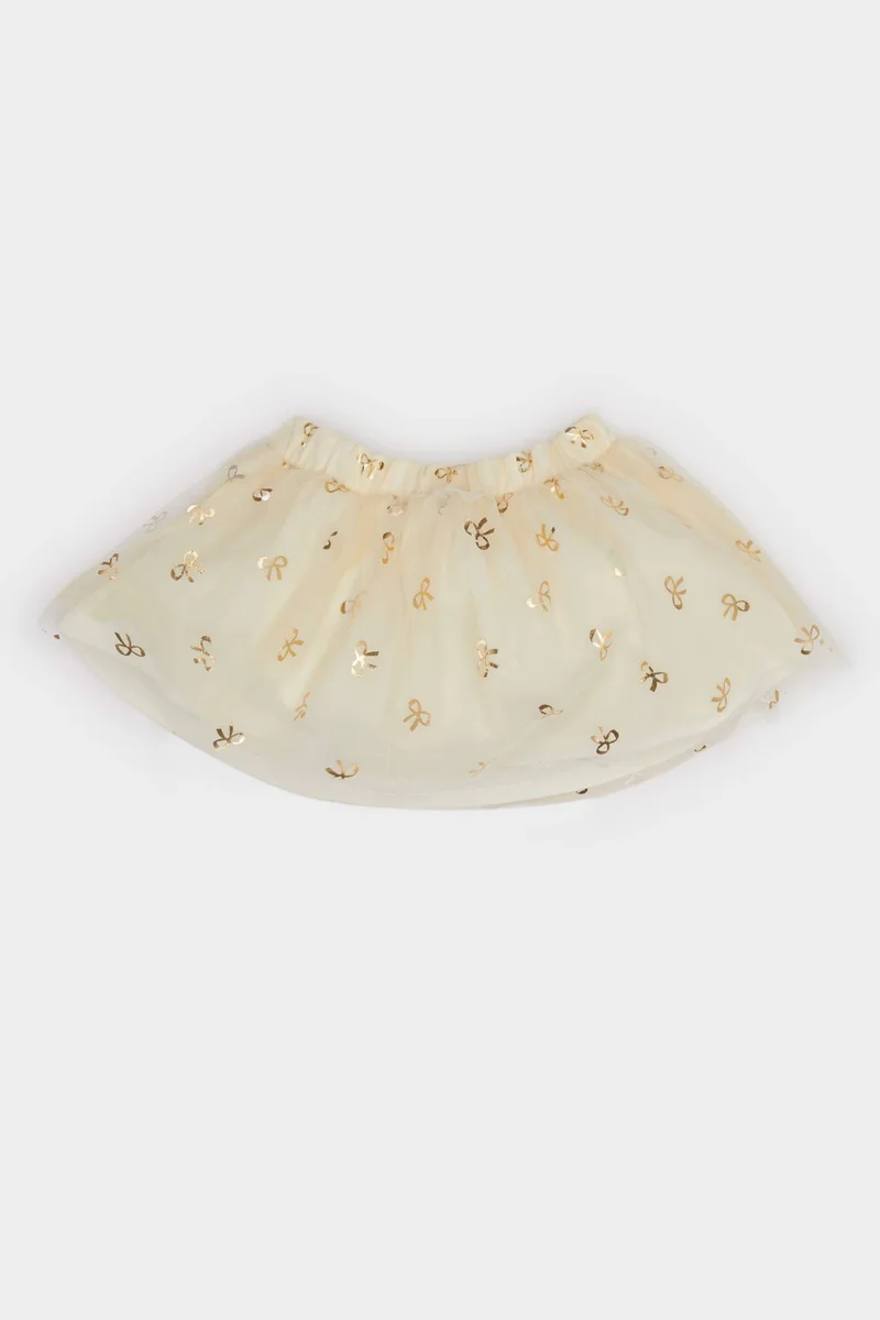 ديفاكتو Baby Girl Tulle Regular Fit Printed Skirt