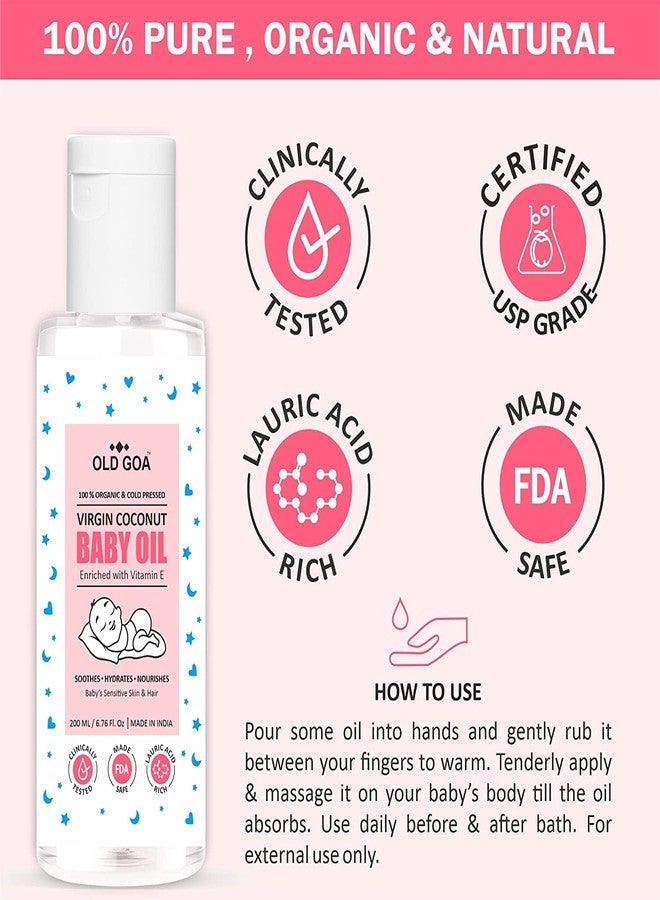 OLDGOA Vitamin-E & Coconut Enriched Baby Oil For All Skin & Hair Type | Enhances Bone Mineral | Massage Oil for Babies | Baby oil | 200ML - Image 4