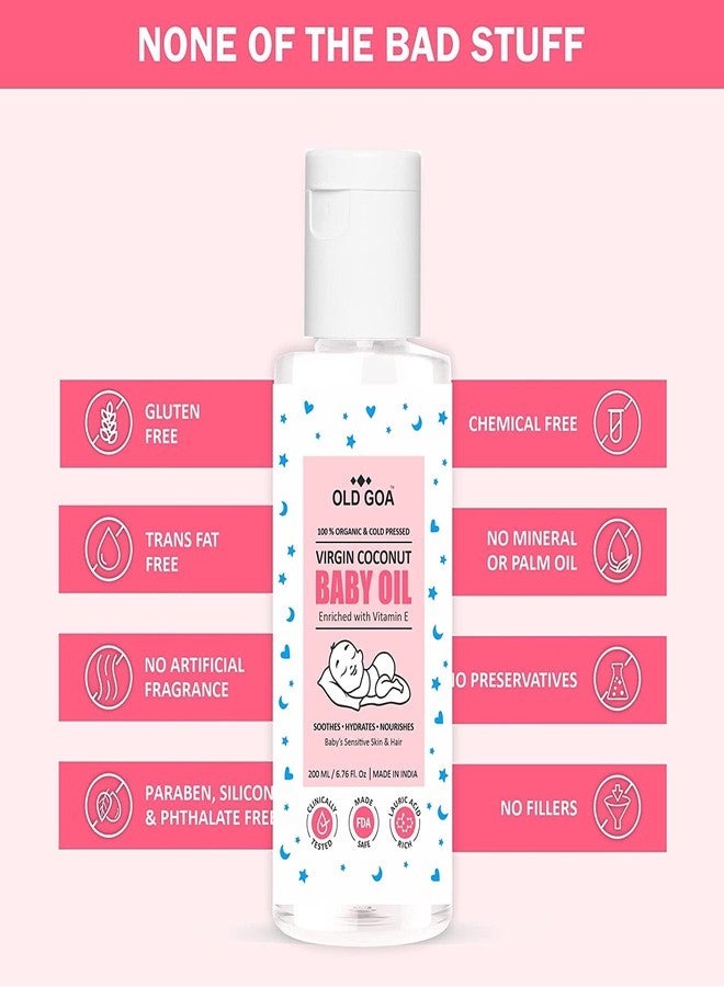 OLDGOA Vitamin-E & Coconut Enriched Baby Oil For All Skin & Hair Type | Enhances Bone Mineral | Massage Oil for Babies | Baby oil | 200ML - Image 5