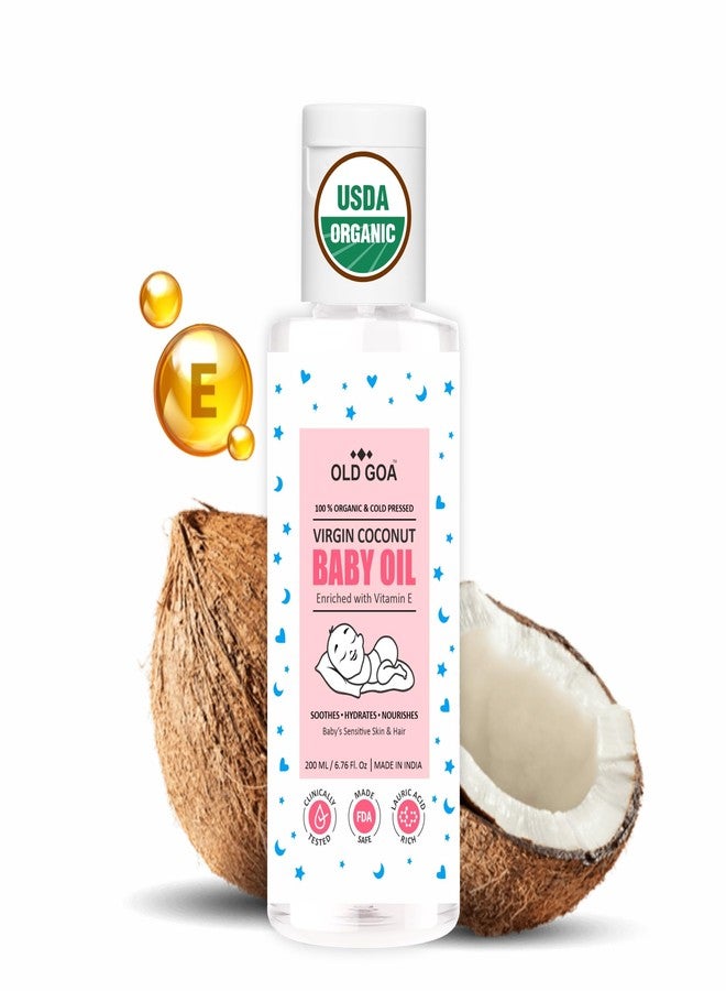 OLDGOA Vitamin-E & Coconut Enriched Baby Oil For All Skin & Hair Type | Enhances Bone Mineral | Massage Oil for Babies | Baby oil | 200ML - Image 1
