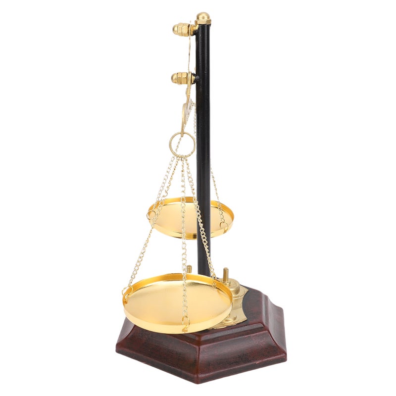 Vintage Balance Scale Sculpture Ornament Antique Weight Balancing Scale Decoration for Foyer Living Room Office Desktop Brown - Image 4
