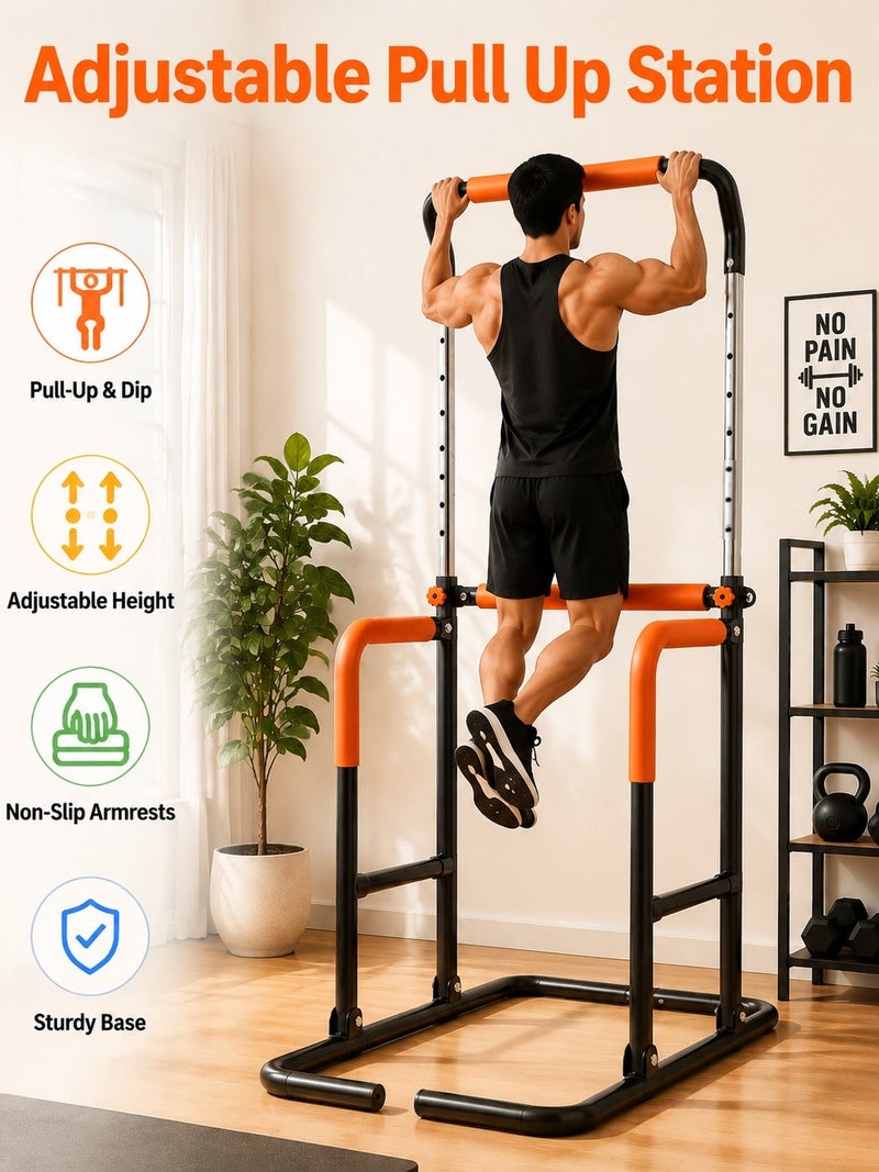 WALALLA Fitness Pull Up Station Equipment, Power Tower Trainer ,Height Adjustable Dip Stands ,Home Gym Indoor Pull Up Bar Horizontal Bars Multifunction Sport Fitness Equipment Workout - Image 1